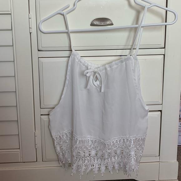 White Mesh Tank Top - Picture 1 of 4